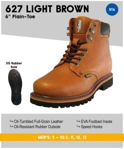 Cactus 627 Light Brown Soft Toe Work Boot