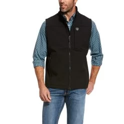 Ariat Men's Logo 2.0 Softshell Vest BLK/BLK -Guadalajara Western Wear 10028321 front