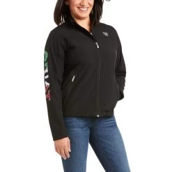 Ariat Classic Team Softshell MEXICO Jacket (BLACK) 11 Ariat Classic Team Softshell MEXICO Jacket (BLACK) -Guadalajara Western Wear 10031428 03