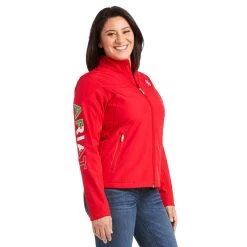 Ariat Classic Team Softshell MEXICO Jacket (RED) -Guadalajara Western Wear 10033526 front