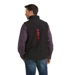 Ariat Vernon Vent Softshell Men's Vest - Black/Red 11 Ariat Vernon Vent Softshell Men's Vest - Black/Red -Guadalajara Western Wear 10037495 back