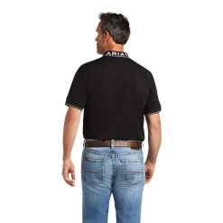 Ariat Logo Fitted Polo Sleeve Shirt -Guadalajara Western Wear 10039797 back