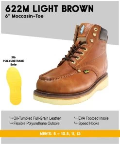 Cactus 622M Light Brown Soft Toe Work Boot