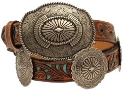 Ariat 1 1/4" Pierced Inlay Concho Belt