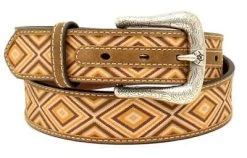Ariat Western Belt Womens Diamond 1 1/2" Single Keeper Brown