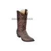 Los Altos Sanded Brown Caiman Belly Snip Toe Cowboy Boots