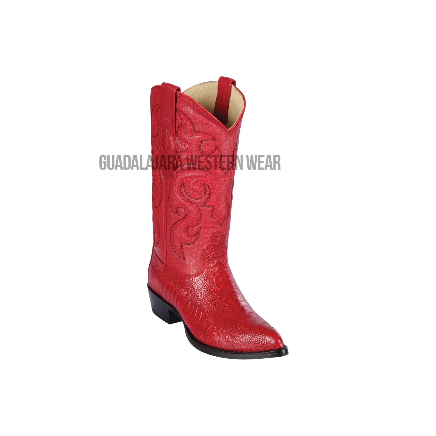Los Altos Red Ostrich Leg J Toe Cowboy Boots 3 Los Altos Red Ostrich Leg J Toe Cowboy Boots