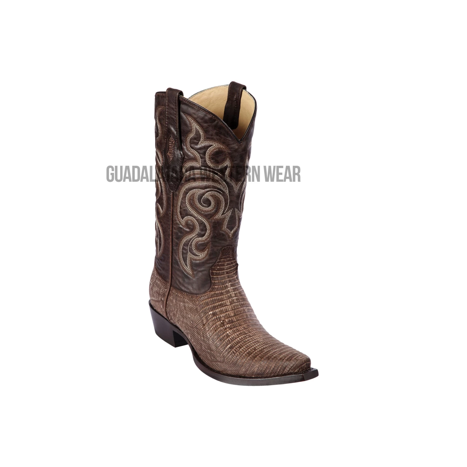 Los Altos Sanded Brown Teju Snip Toe Cowboy Boots 3 Los Altos Sanded Brown Teju Snip Toe Cowboy Boots