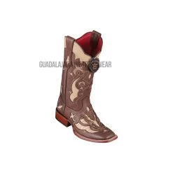 Los Altos Sanded Oryx Teju Wide Square Toe Women Western Boot