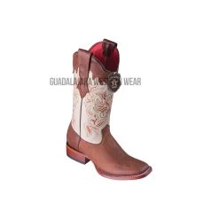 Los Altos Brown Volcano Wide Square Toe Women Western Boot