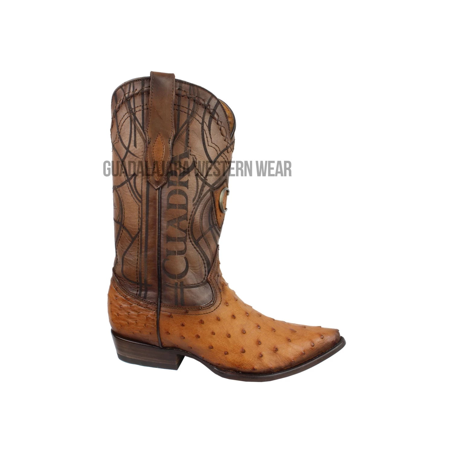 Cuadra Ostrich Flame Honey J Toe Cowboy Boots 4 Cuadra Ostrich Flame Honey J Toe Cowboy Boots - Image 2
