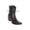 Los Altos Black Cherry Caiman Belly European Square Toe Ankle Boot -Guadalajara Western Wear GDL JAN 2 BOOTS WEBSITE 2020 105