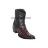 Los Altos Black Cherry Caiman Tail European Square Toe Ankle Boot -Guadalajara Western Wear GDL JAN 2 BOOTS WEBSITE 2020 114