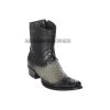 Los Altos Faded Gray Ostrich European Square Toe Ankle Boot -Guadalajara Western Wear GDL JAN 2 BOOTS WEBSITE 2020 119
