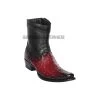 Los Altos Faded Burgundy Ostrich European Square Toe Ankle Boot -Guadalajara Western Wear GDL JAN 2 BOOTS WEBSITE 2020 120