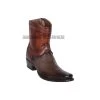 Los Altos Faded Brown Ostrich Belly European Square Toe Ankle Boot -Guadalajara Western Wear GDL JAN 2 BOOTS WEBSITE 2020 136