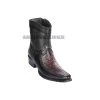 Los Altos Black Cherry Ostrich & Deer European Square Toe Ankle Boot -Guadalajara Western Wear GDL JAN 2 BOOTS WEBSITE 2020 158