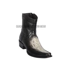 Los Altos Natural Python & Deer European Square Toe Ankle Boot