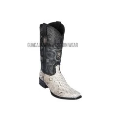 Los Altos Natural Python European Square Toe Cowboy Boots