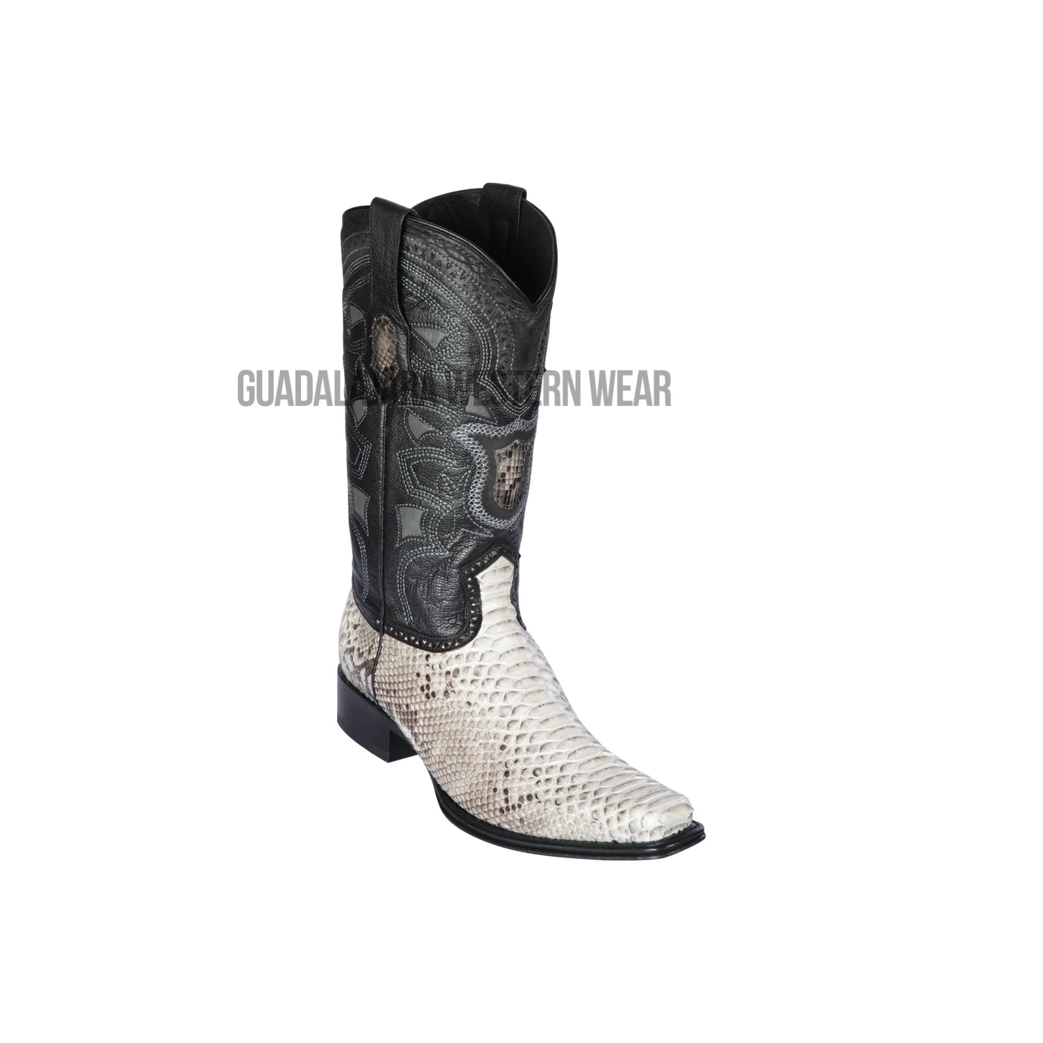 Los Altos Natural Python European Square Toe Cowboy Boots 3 Los Altos Natural Python European Square Toe Cowboy Boots