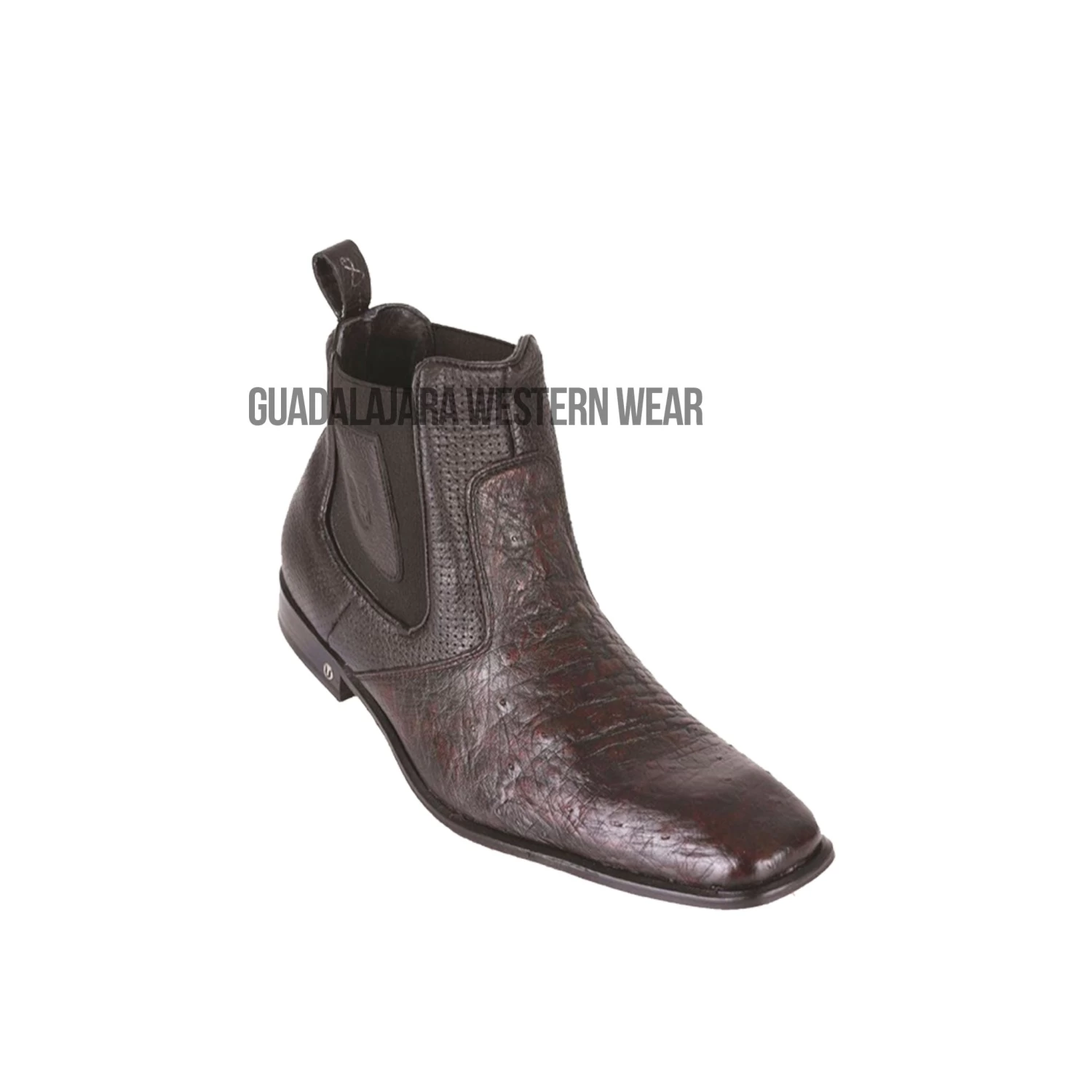 Vestigium Black Cherry Ostrich Belly Chelsea Boot 3 Vestigium Black Cherry Ostrich Belly Chelsea Boot