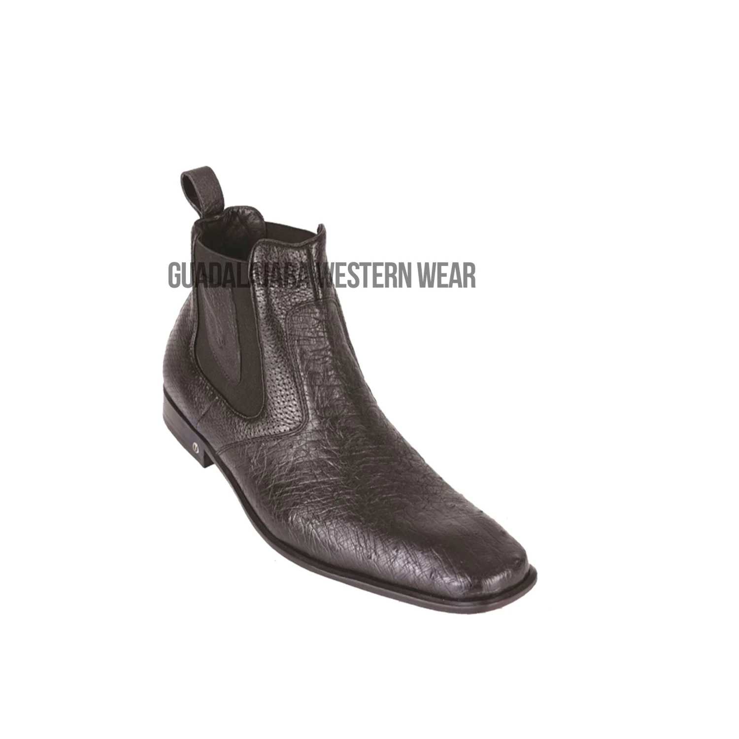 Vestigium Black Ostrich Belly Chelsea Boot 3 Vestigium Black Ostrich Belly Chelsea Boot