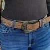 Nocona Brown Belt With Stones