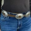Western Nocona Oval Concho Belt Brown -Guadalajara Western Wear IMG 0454