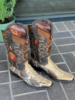 Los Altos Oryx Python European Square Toe Cowboy Boots -Guadalajara Western Wear IMG 0594