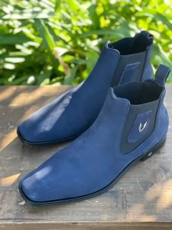 Vestigium Nobuk Navy Blue Chelsea Boot