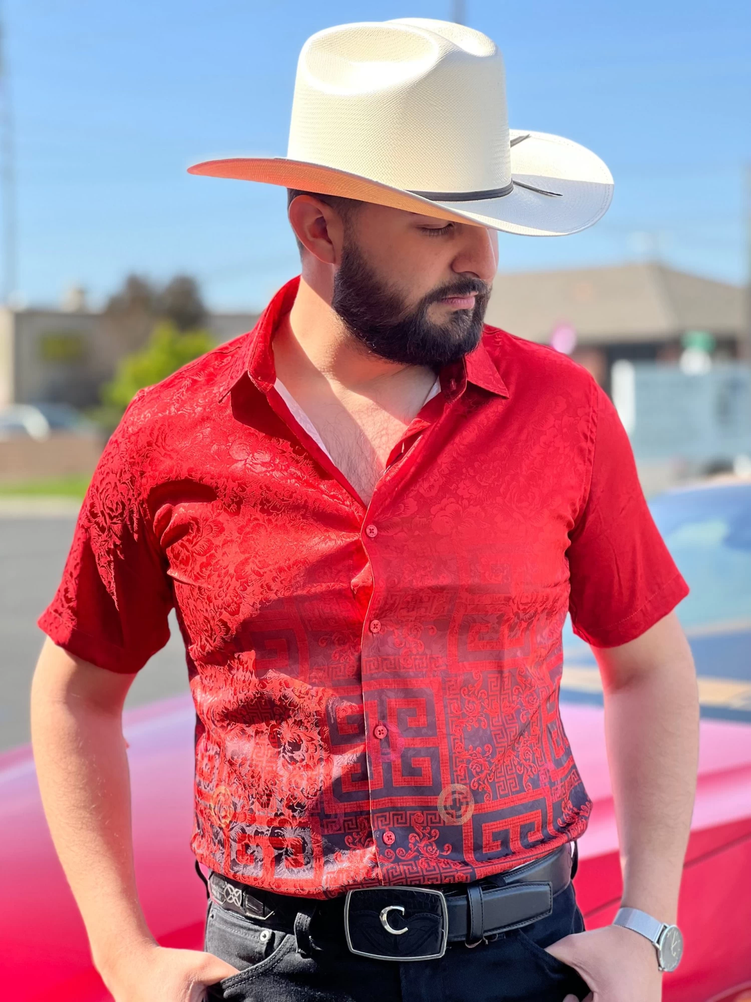 Platini Men's Digital Print Short Sleeve Shirt - FPS8636 3 Platini Men's Digital Print Short Sleeve Shirt - FPS8636