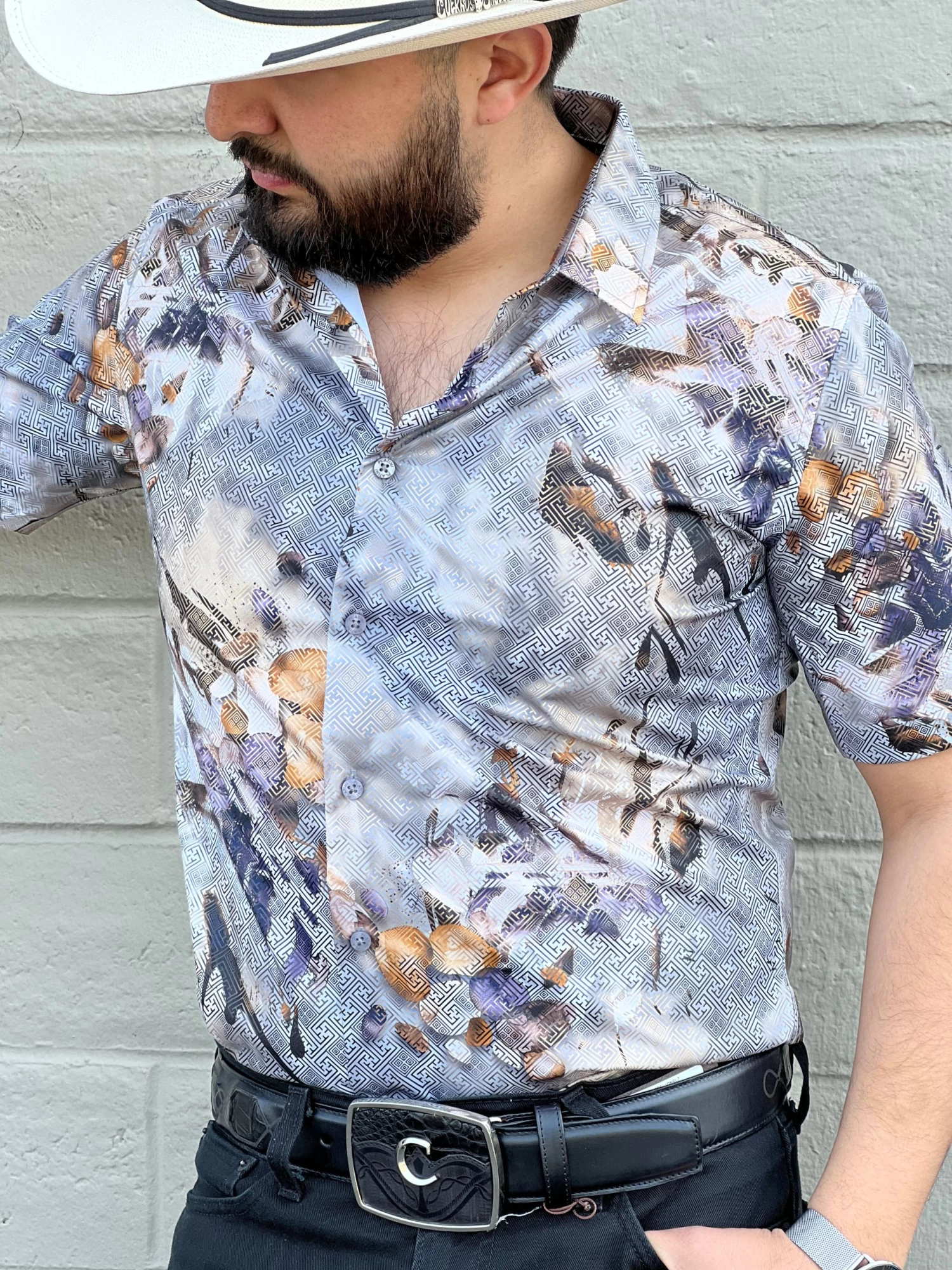 Platini Men's Digital Print Short Sleeve Shirt - FPS8637 4 Platini Men's Digital Print Short Sleeve Shirt - FPS8637 - Image 2