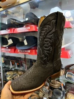 Black Finish Python Wide Square Toe Cowboy Boots -Guadalajara Western Wear IMG 0943