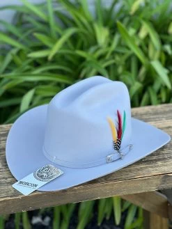 Tejana (Lana Fina) 20x Copa Alta Falda 3.5" Marca Morcon (Mist Grey/Gris Claro) -Guadalajara Western Wear IMG 1137