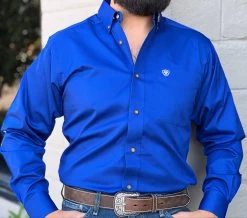 Ariat Team Logo Ultramarine/White Fitted Long Sleeve Shirt 9 Ariat Team Logo Ultramarine/White Fitted Long Sleeve Shirt -Guadalajara Western Wear IMG 1315