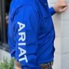 Ariat Team Logo Ultramarine/White Fitted Long Sleeve Shirt -Guadalajara Western Wear IMG 1316