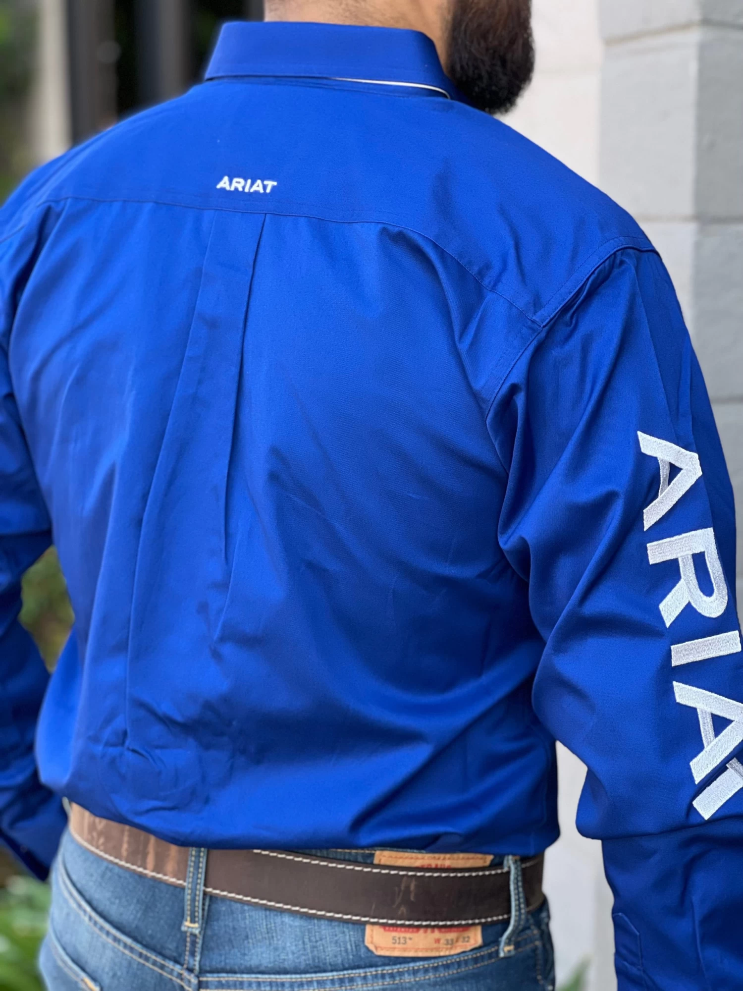 Ariat Team Logo Ultramarine/White Fitted Long Sleeve Shirt 5 Ariat Team Logo Ultramarine/White Fitted Long Sleeve Shirt - Image 3
