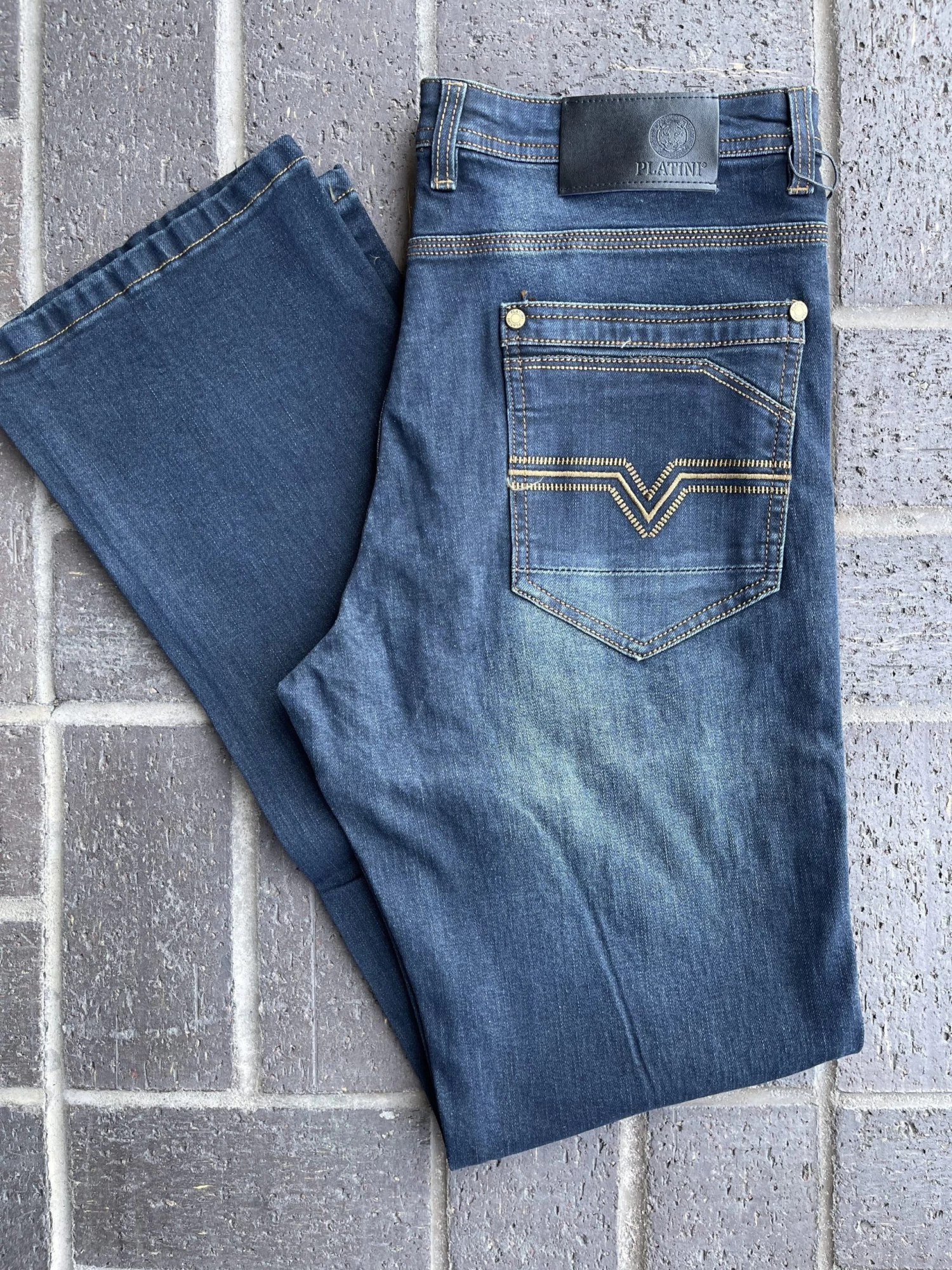 Platini Men's Dark Shade Slim Boot Cut Jeans - BCJ7840 3 Platini Men's Dark Shade Slim Boot Cut Jeans - BCJ7840
