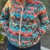 Women's Turquoise & Pink Aztec Soft-Shell Jacket- Rock&Roll Denim 2 Women's Turquoise & Pink Aztec Soft-Shell Jacket- Rock&Roll Denim -Guadalajara Western Wear IMG 14932