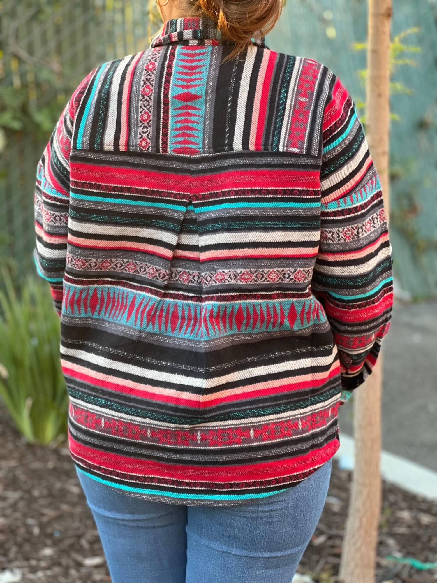 Women's Striped Shirt Jacket- Rock&Roll Denim 4 Women's Striped Shirt Jacket- Rock&Roll Denim - Image 2