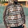 Panhandle Dark Brown Men's Aztec Printed Soft-shell Jacket -Guadalajara Western Wear IMG 1524