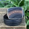 Cuadra Black Modern Leather Belt (NEW)