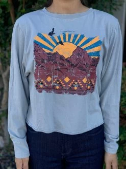 Western Scenic Grey Long Sleeve