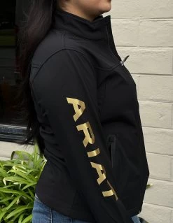 Ariat Women Black/Gold Soft-shell Jacket (NEW) -Guadalajara Western Wear IMG 2435