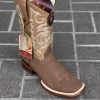 Los Altos Nobuck Taupe Wide Square Toe Cowboy Boots 2 Los Altos Nobuck Taupe Wide Square Toe Cowboy Boots -Guadalajara Western Wear IMG 2591