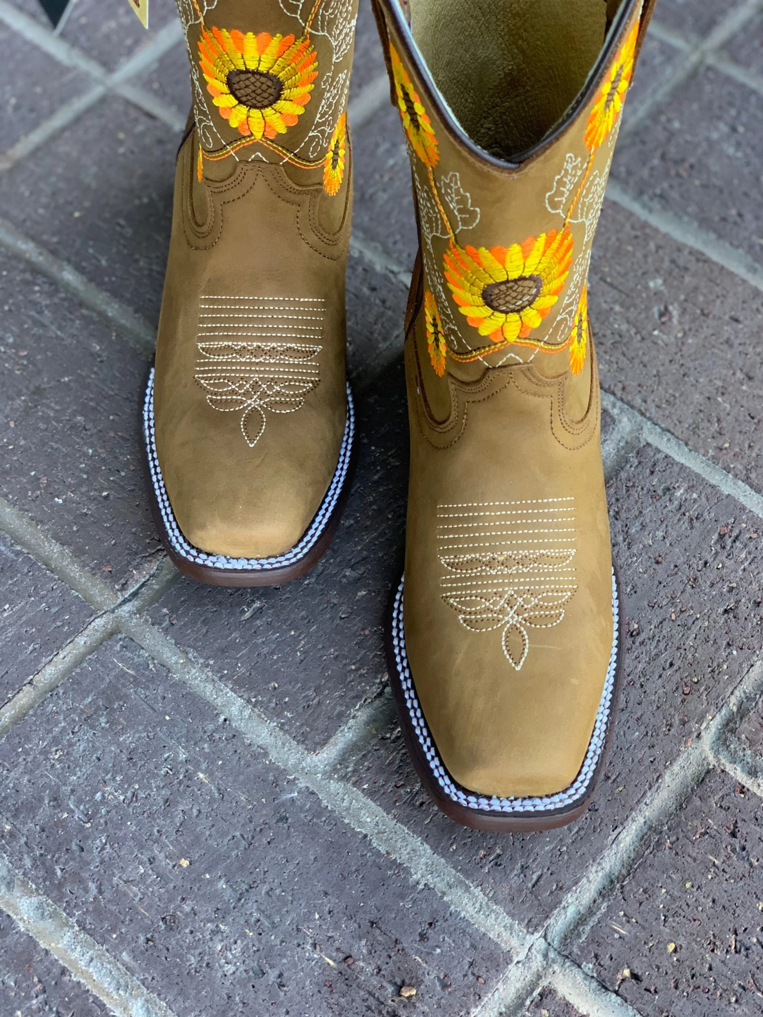 Sunflower Floral Square Toe Cowgirl Boots 5 Sunflower Floral Square Toe Cowgirl Boots - Image 3