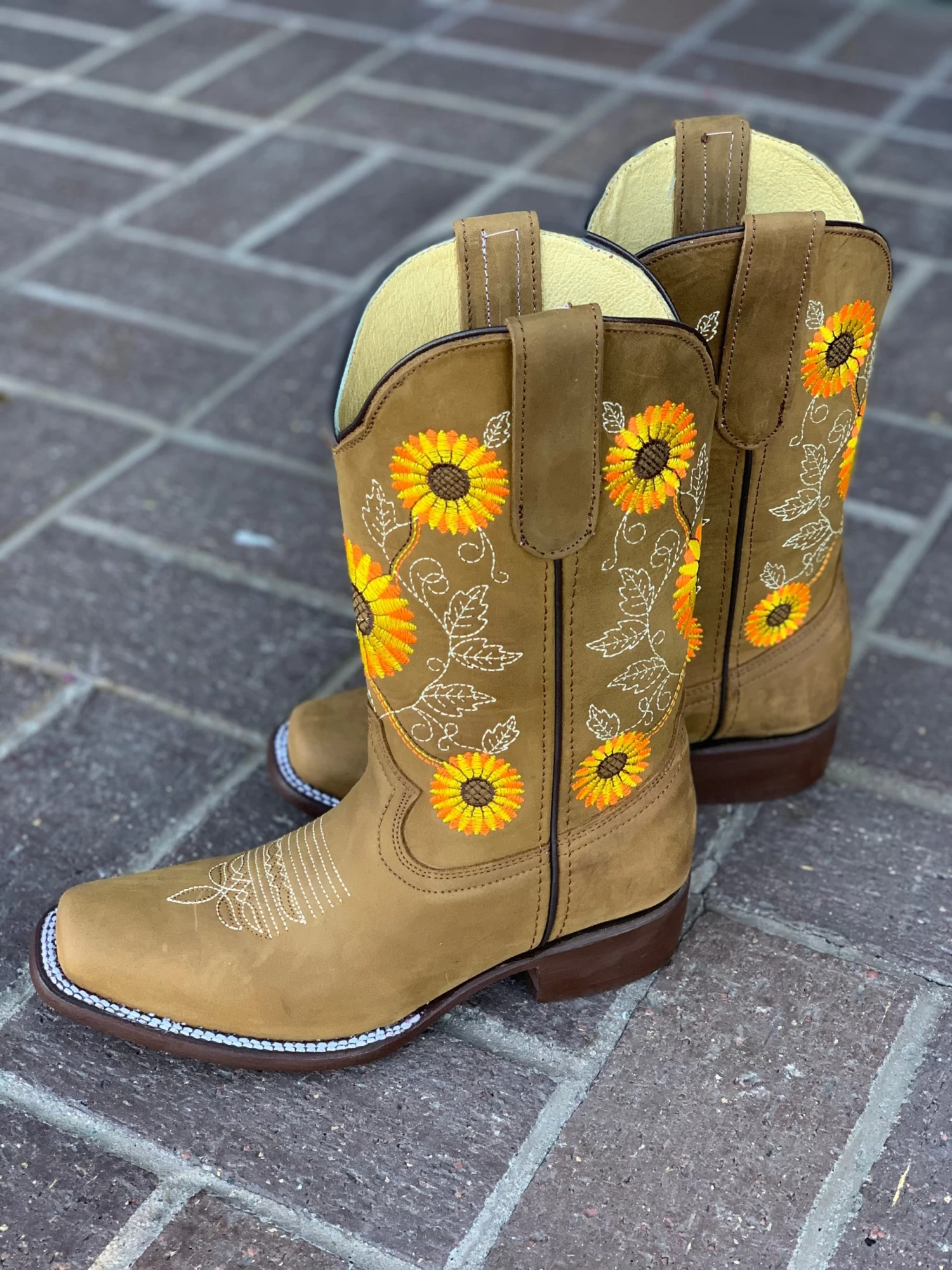 Sunflower Floral Square Toe Cowgirl Boots 3 Sunflower Floral Square Toe Cowgirl Boots