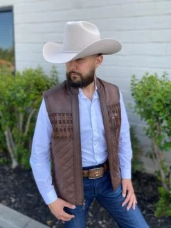 Cuadra Men's Lamb Brown Woven Vest