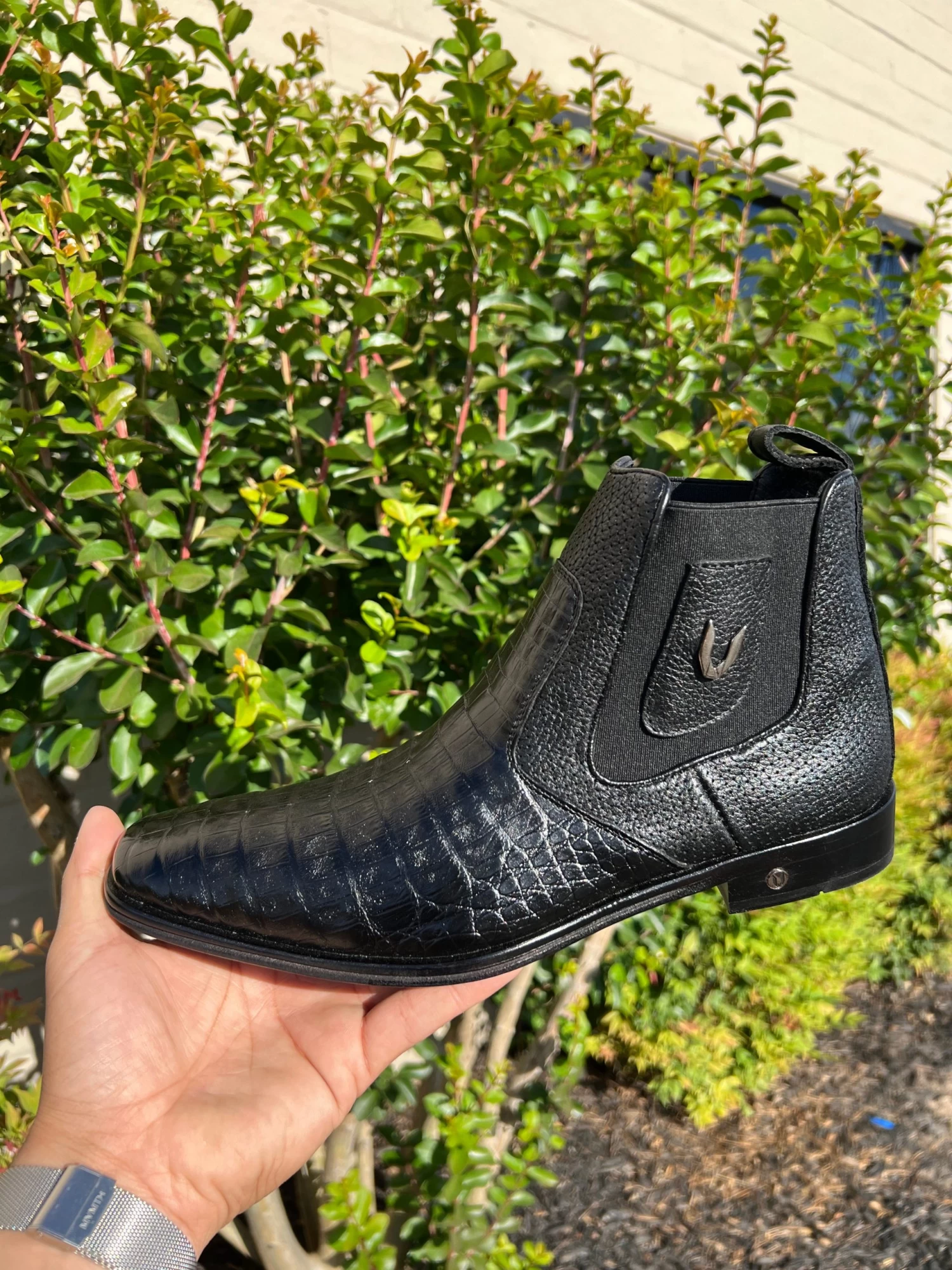 Vestigium Black Caiman Belly Chelsea Boot 8 Vestigium Black Caiman Belly Chelsea Boot - Image 6