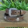 Ariat Men Floral Concho Leather Belt